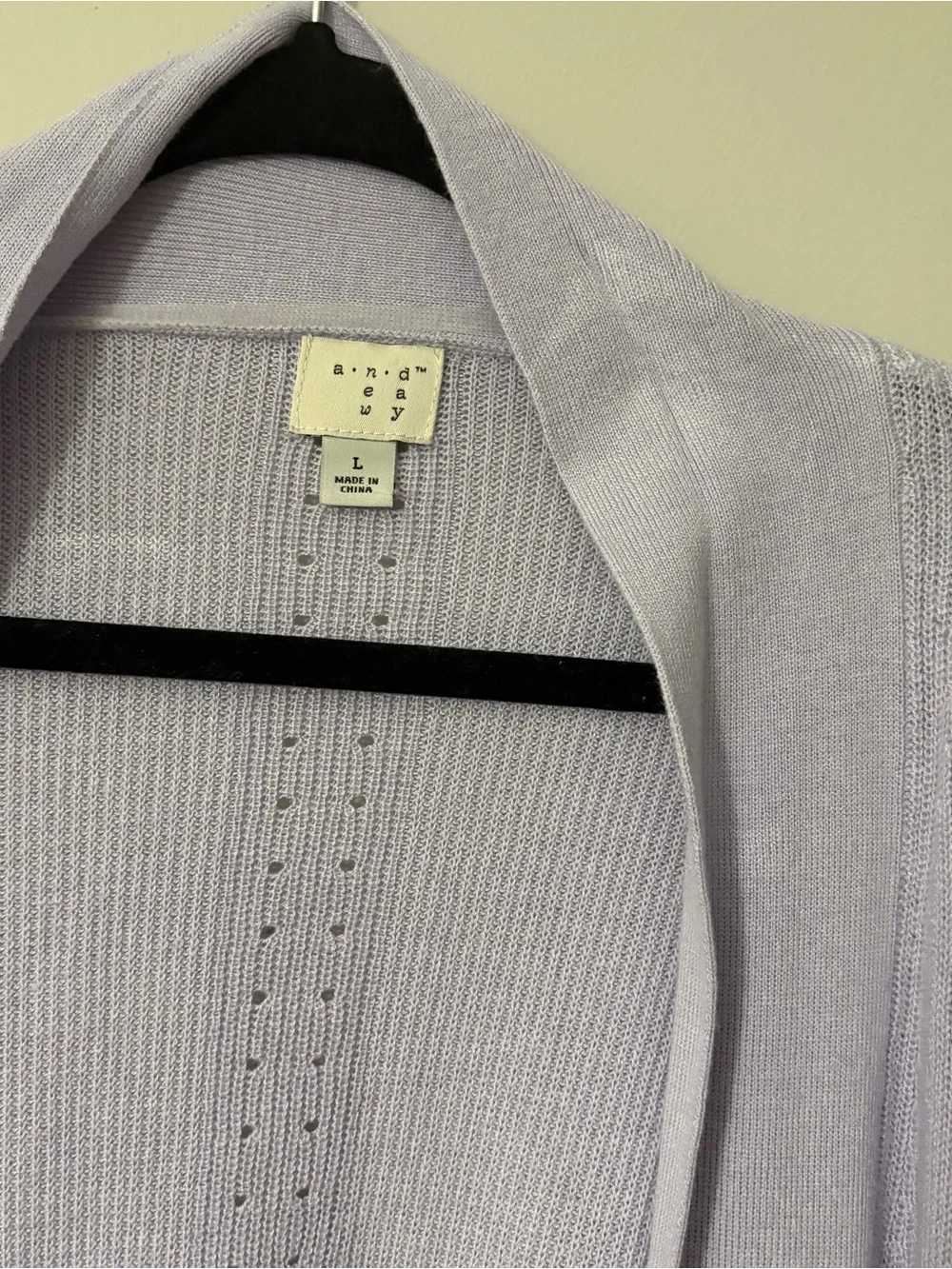 a new day Lavender Open-Front Drape Cardigan